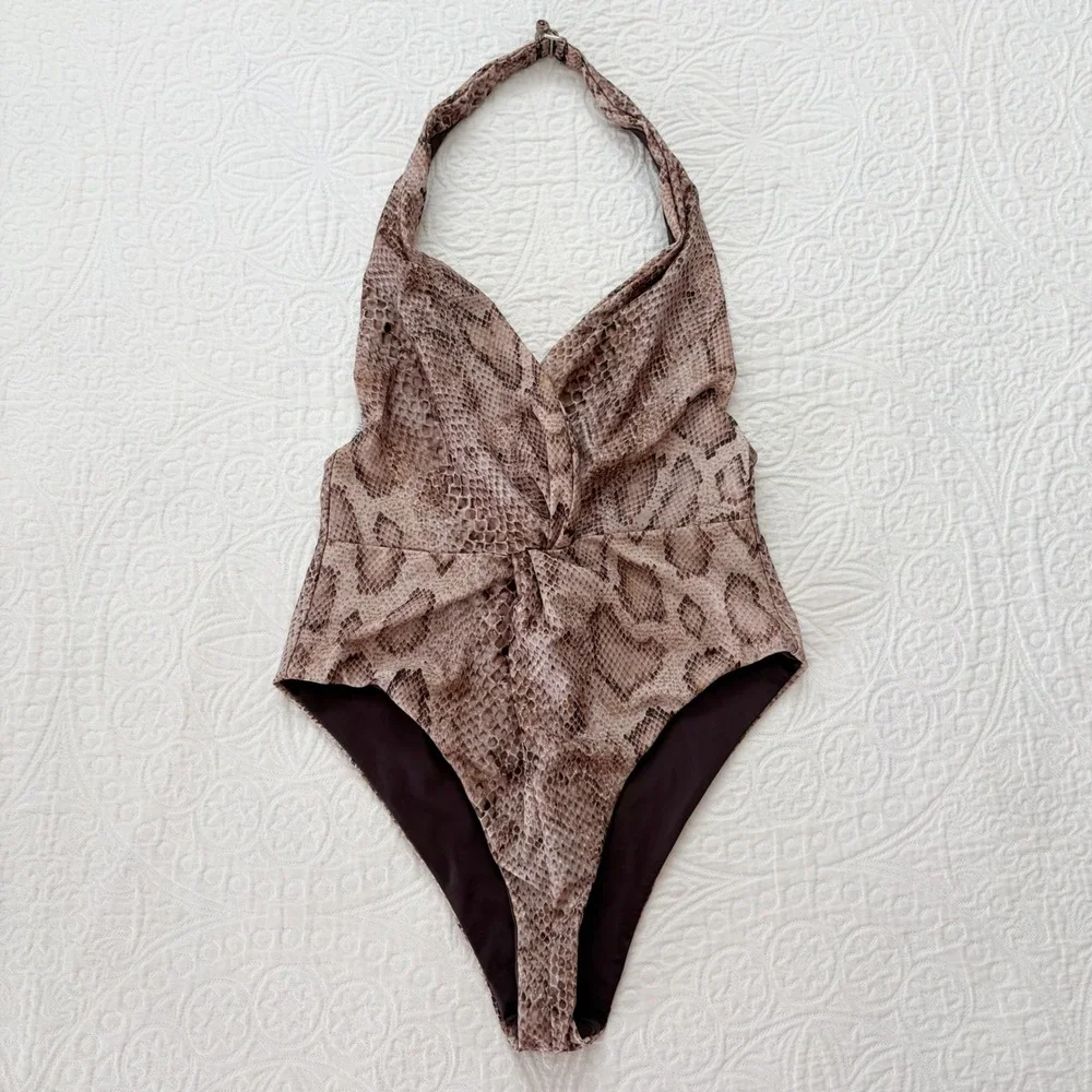 Mara Hoffman Gabriela One Piece Swimsuit,‎ Python Sz L